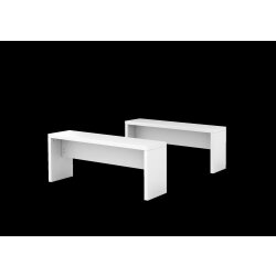 Set mit 2 Bistrobänke 118x34x45 cm (BxTxH), Weiß