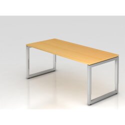 Schreibtisch höhenverstellbar mit Ringfuss 180x80...