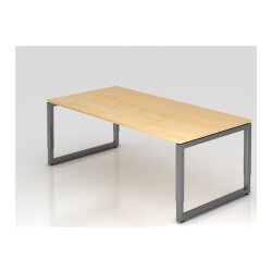 Schreibtisch höhenverstellbar mit Ringfuss, 200x100...