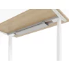 Schreibtisch elektrisch höhenverstellbar 160 x80, Dekor: Nussbaum hell, Gestell: Weiss