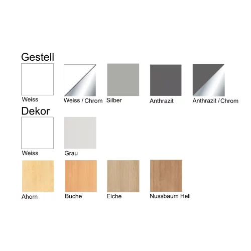 Schreibtisch elektrisch höhenverstellbar 180 x80, Dekor: Eiche, Gestell: Silber