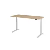 Schreibtisch elektrisch höhenverstellbar 180 x80, Dekor: Eiche, Gestell: Silber