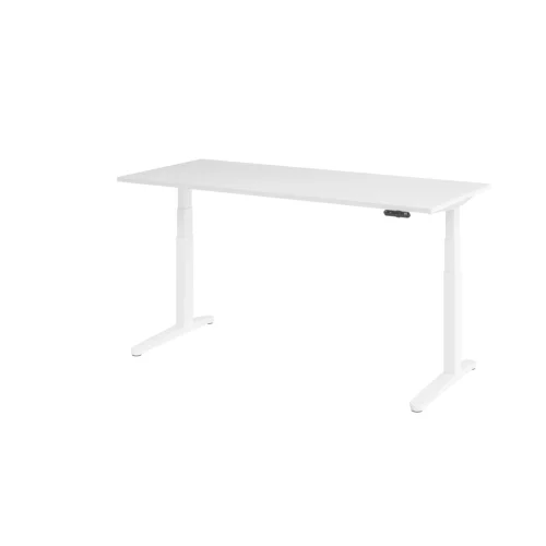 Schreibtisch elektrisch höhenverstellbar 180 x80, Dekor: Weiss, Gestell: Weiss
