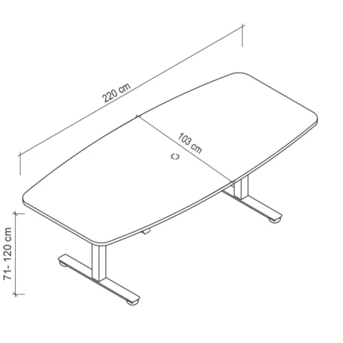 Konferenztisch elektrisch höhenverstellbar Eco, Dekor: Weiss