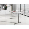 Schreibtisch elektrisch höhenverstellbar 200x100, Dekor: Grau, Gestell: Weiss