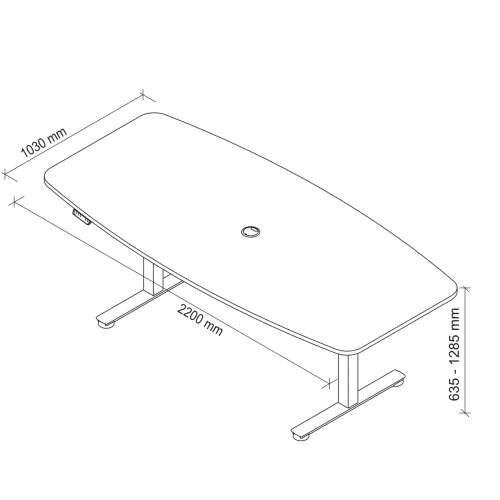 Konferenztisch elektrisch höhenverstellbar Profi, Dekor: Weiss