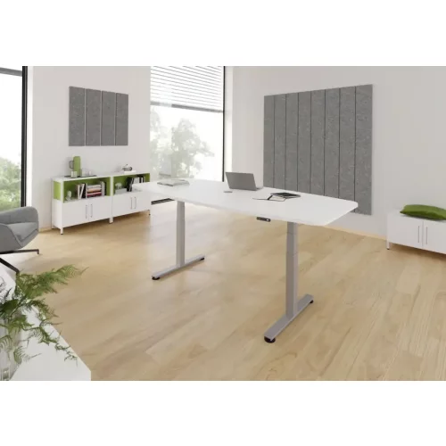 Konferenztisch elektrisch höhenverstellbar Profi, Dekor: Weiss