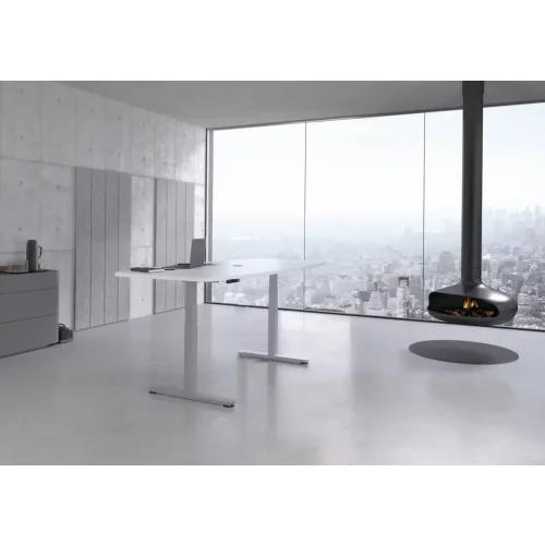 Konferenztisch elektrisch höhenverstellbar Profi, Dekor: Weiss