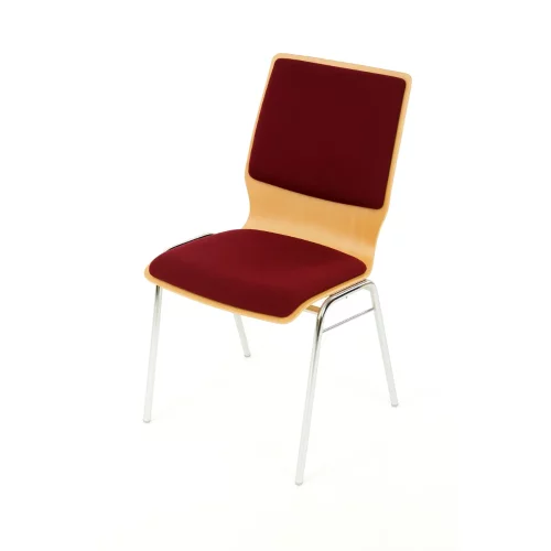 Holzschalen-Stapelstuhl Profi taillierte Formmit Sitz und Rückenpolster