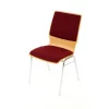 Holzschalen-Stapelstuhl Profi  taillierte Form mit Sitz und Rückenpolster weinrot