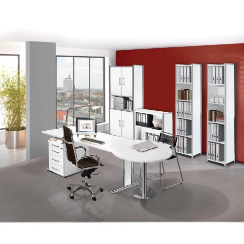 Aktenschrank mit Glastüren Serie Rothorn / Steel 2 Ordnerhöhen 80 cm breit