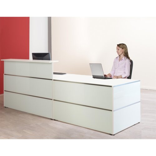 Empfangstheke 275 cm mit Beratungsplatz, mit LED Beleuchtung