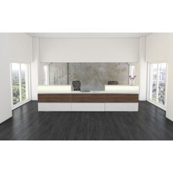 Empfangstheke 410 cm mit Beratungsplatz, mit LED Beleuchtung