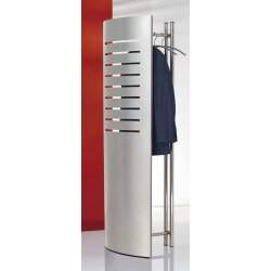 Standgarderobe Metall mit Sichtschutz silber
