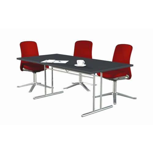 Besprechungstisch Serie Rothorn / Steel 200x 100 cm, Farbe: weiss