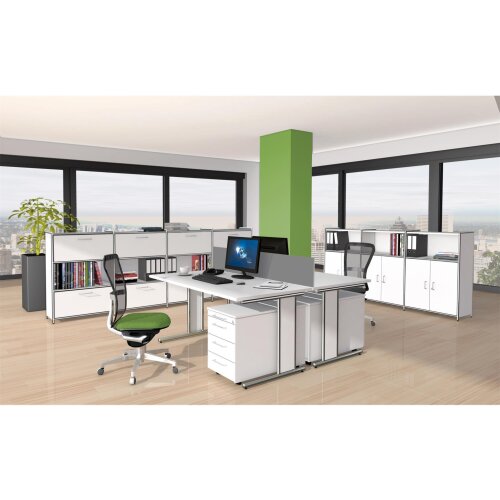 Aktenregal Rothorn / Steel 3 Ordnerhöhen 80 cm breit, Farbe: weiss