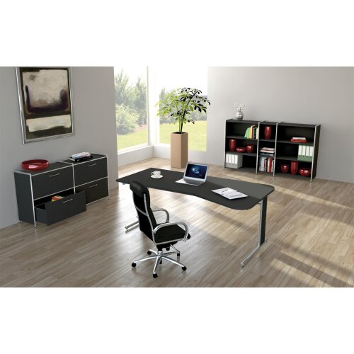 Aktenregal Rothorn / Steel 2 Ordnerhöhen 80 cm breit, Farbe: anthrazit