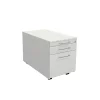 Rollcontainer Serie Rothorn / Steel mit Registerauszug 80 cm tief, Farbe: weiss