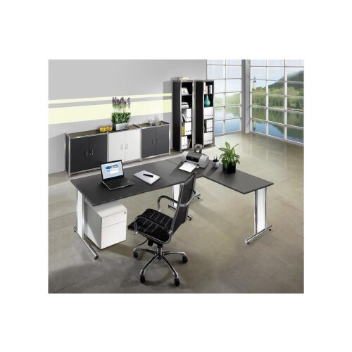 Aktenschrank Rothorn / Steel 5 Ordnerhöhen 80 cm breit, Farbe: anthrazit