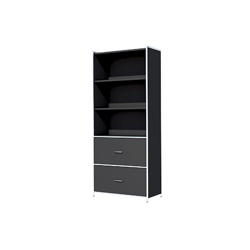 Aktenregal mit Schubladen Rothorn / Steel 5 Ordnerhöhen 80 cm breit, Farbe: anthrazit