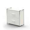 Aktenschrank mit 2 Schubladen Serie Rothorn / Steel 80 cm breit, Farbe: weiss