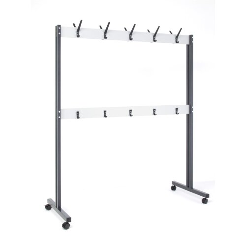 Garderobenständer mit 2 Hakenleisten anthrazit