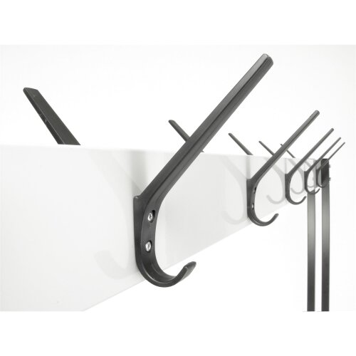 Garderobenständer mit 2 Hakenleisten anthrazit