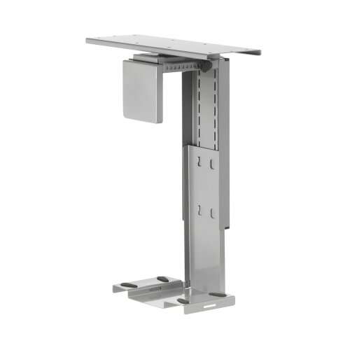 Hochwertiger CPU Halter zur Untertischmontage, Farbe Silber