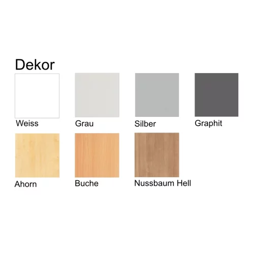 Rolladenschrank 3 Ordnerhöhen, 120 cm Breit Weiss/ Silber