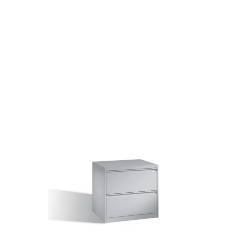 Hängeregistraturschrank 2 Schubladen zweibahnig, Farbe Korpus:  Weißaluminium, Farbe Front:  Weißaluminium
