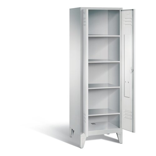 Wäsche- und Aufbewahrungsschrank Classic auf Füßen,  Farbe Korpus: Lichtgrau, Farbe Front: Lichtgrau