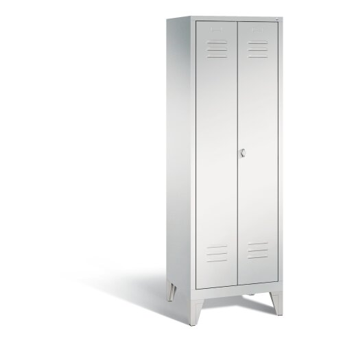 Wäsche- und Aufbewahrungsschrank Classic auf Füßen,  Farbe Korpus: Lichtgrau, Farbe Front: Lichtgrau