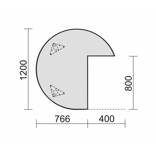 Besprechungsanbau mit Eckausschnitt Anbau links, 120 cm