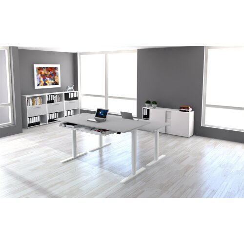 Schreibtisch elektrisch höhenverstellbar Serie ETK3 160 x 80 cm Grau