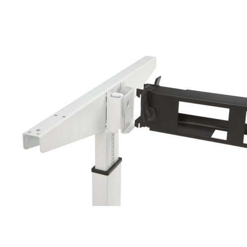 Schreibtisch Serie Quick, Dekor  Ahorn, Gestell Schwarz, Maß: 62-85 h. x 80 t. x 140 br. cm