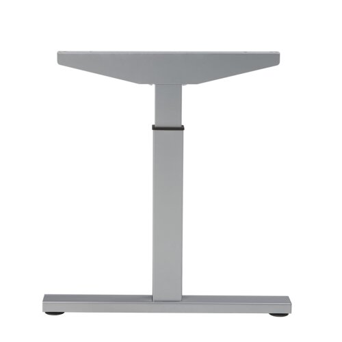 Schreibtisch Serie Quick, Dekor  Eiche Rustikal, Gestell Silber, Maß: 62-85 h. x 80 t. x 180 br. cm