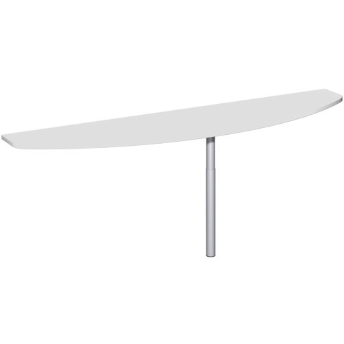 Anbautisch Bogenform, Anbau an Schreibtischseite, 200x50 cm