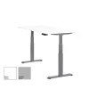 Schreibtisch elektrisch höhenverstellbar Serie EHT3, Dekor Weiss, Gestell Silber, Maß: 65-130 h. x 80 t. x 120 br. cm