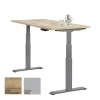 Schreibtisch elektrisch höhenverstellbar Serie EHT3, Dekor Eiche Rustikal, Gestell Silber, Maß: 65-130 h. x 80 t. x 140 br. cm