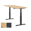 Schreibtisch elektrisch höhenverstellbar Serie EHT3, Dekor Buche, Gestell Anthrazit, Maß: 65-130 h. x 80 t. x 160 br. cm