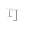 Schreibtisch elektrisch höhenverstellbar Serie EHT1, Dekor Weiss, Gestell Silber, Maß: 65-130 h. x 80 t. x 140 br. cm