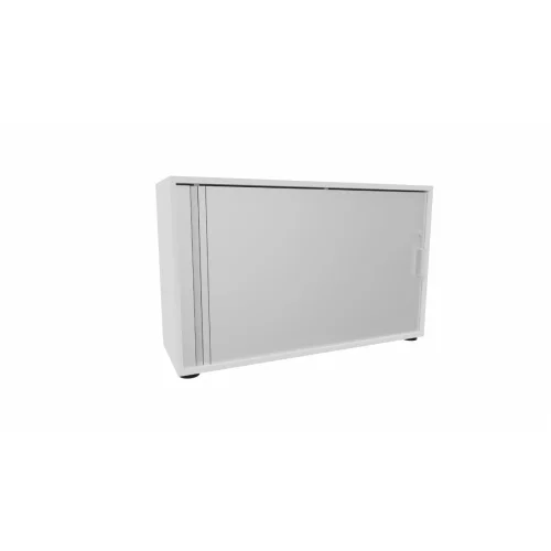 Rolladenschrank 2 Ordnerhöhen, 120 cm Breit Grau/ Silber