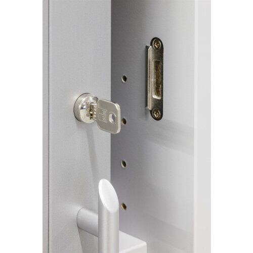 Rolladenschrank 2 Ordnerhöhen, 120 cm Breit Buche/ Silber