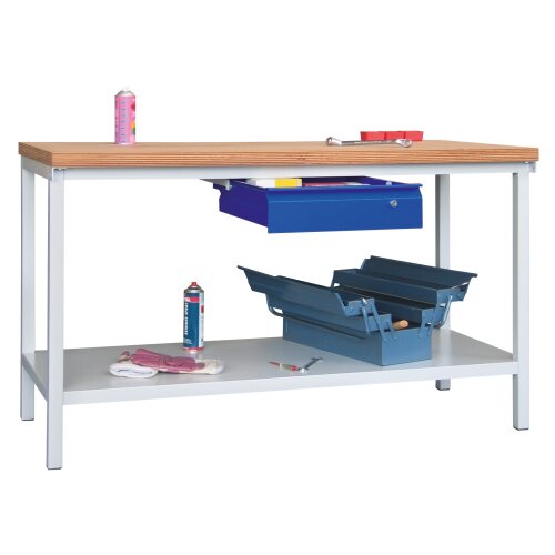 Werkbank mit  1 Schublade mittig , Breite 150 cm