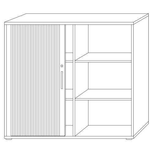 Rolladenschrank 3 Ordnerhöhen, 120 cm Breit Weiss/ Silber