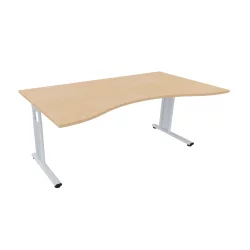 Schreibtisch Ergonomieform 180cm, C-Fuß Gestell...