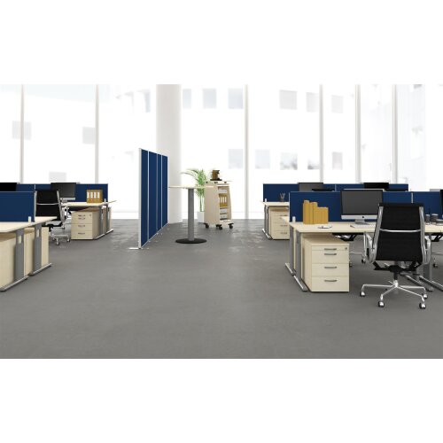 Schreibtisch C-Fuß Gestell Ergonomieform 180 cm, feste Höhe