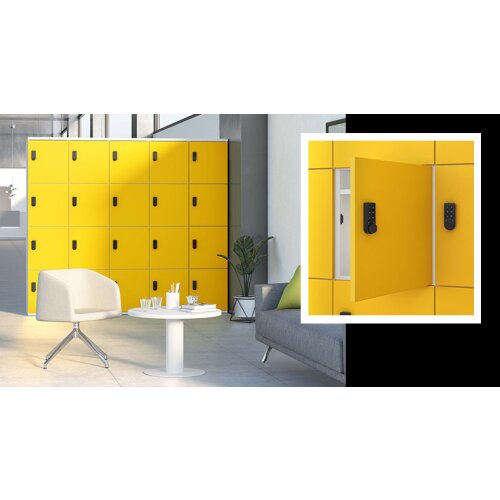 Schliessfachschrank 1 Abteil, 3 Fächer übereinander, Türen ohne Briefschlitz, Korpus: Ahorn, Front: Ahorn, Zylinderschloss