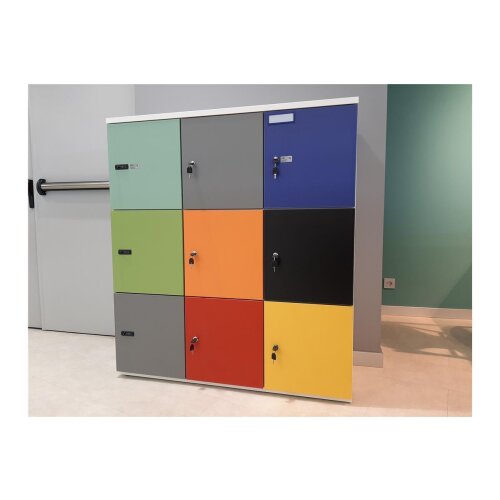 Schliessfachschrank 3 Abteile, 3 Fächer übereinander, Türen ohne Briefschlitz, Korpus: Ahorn, Front: Ahorn, Zylinderschloss