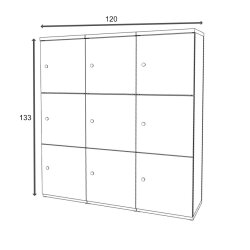Schliessfachschrank 3 Abteile, 3 Fächer...